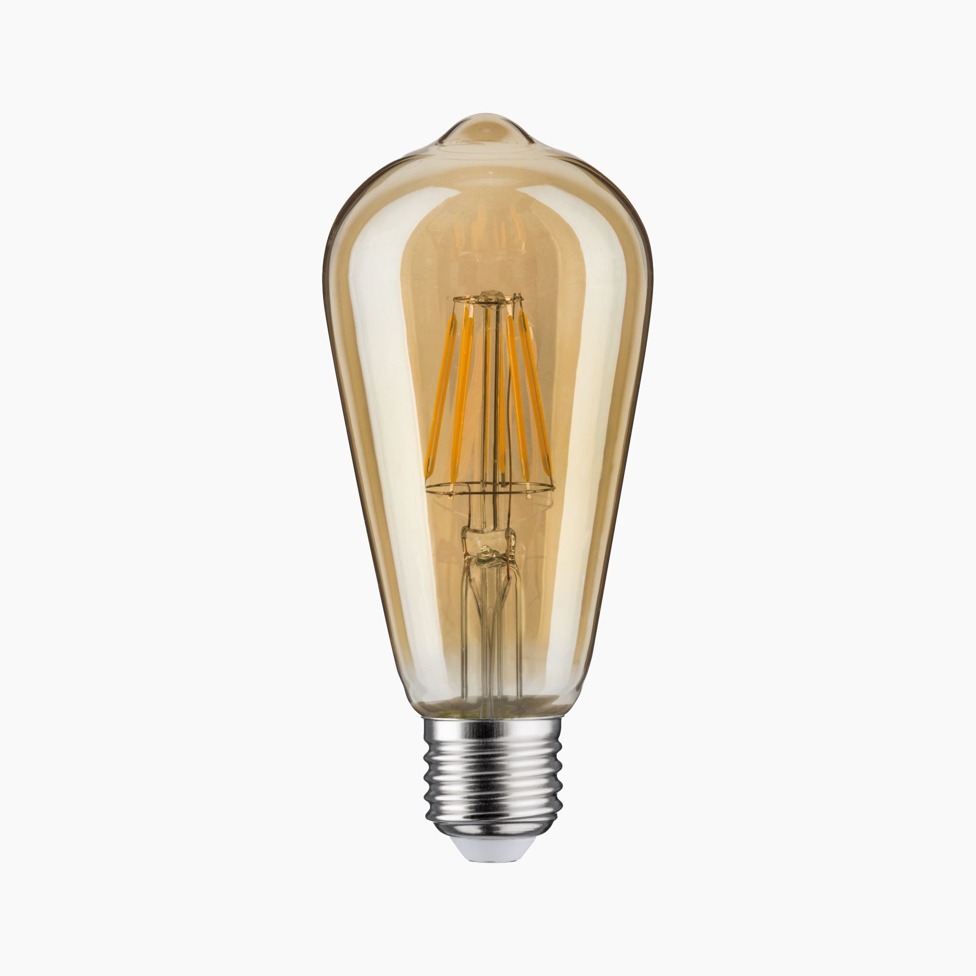 A Paulmann - Standard LED Corn Bulb with a gold light, perfect for E27 socket fixtures, displayed against a white background.