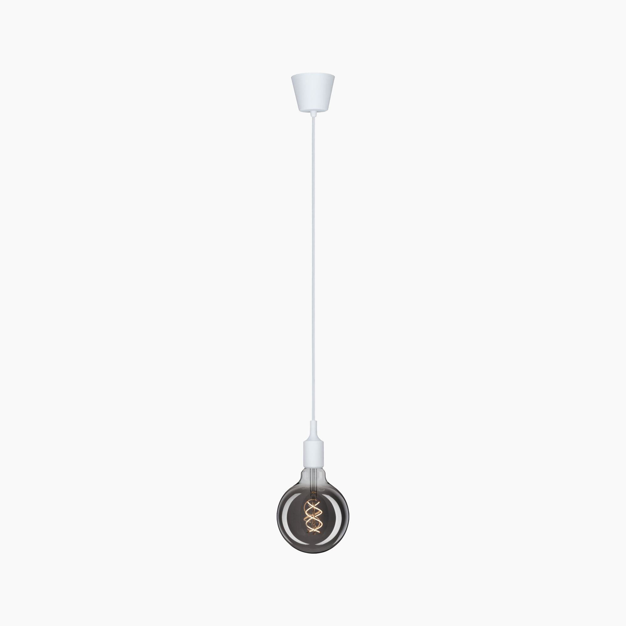 This hanging pendant light blends vintage charm with modern efficiency, featuring a Paulmann Filament LED Globe Bulb 4W E27 in gold glass and a long white cord. The bulb's spiral filament design enhances elegance, while the energy-efficient LED technology guarantees lasting brilliance.