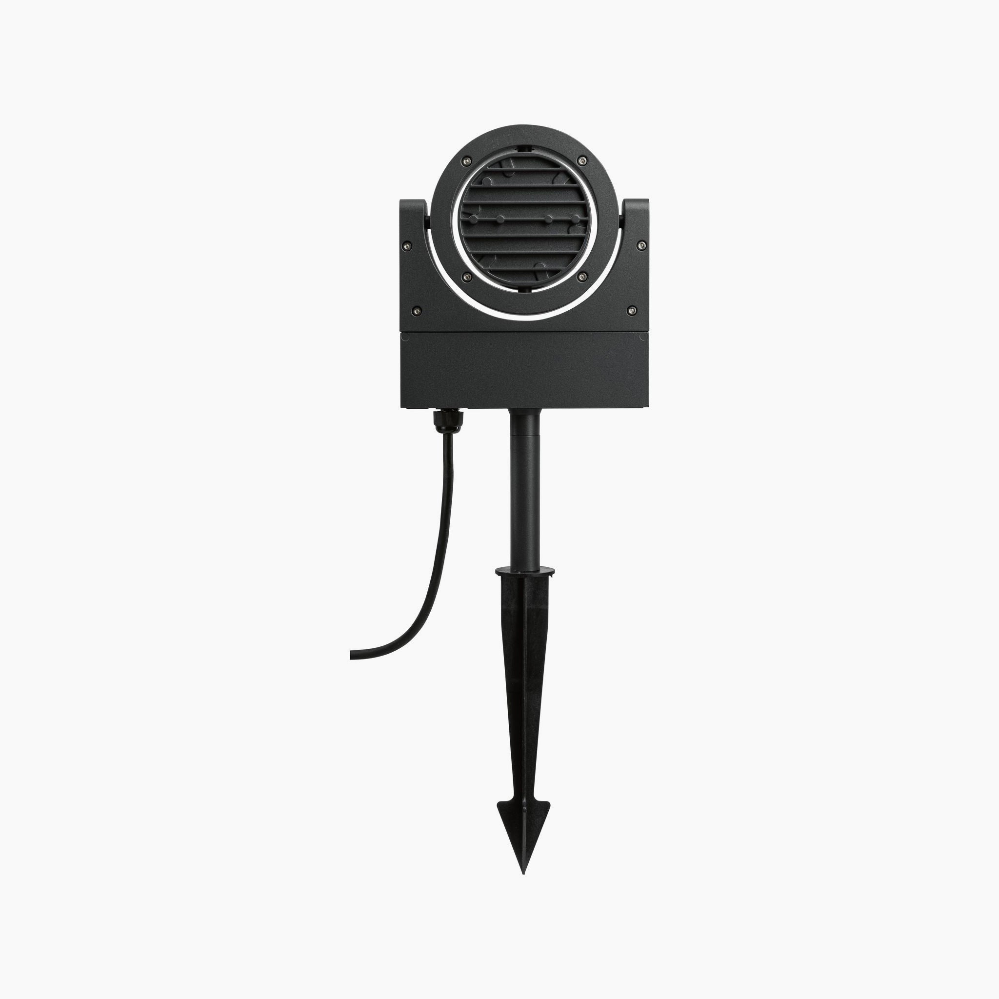 The Paulmann Outdoor Swivea 8W LED Garden Spotlight in Anthracite boasts a sleek, contemporary design complete with a ground stake and power cord, making it ideal for casting warm white light across your garden or landscape.