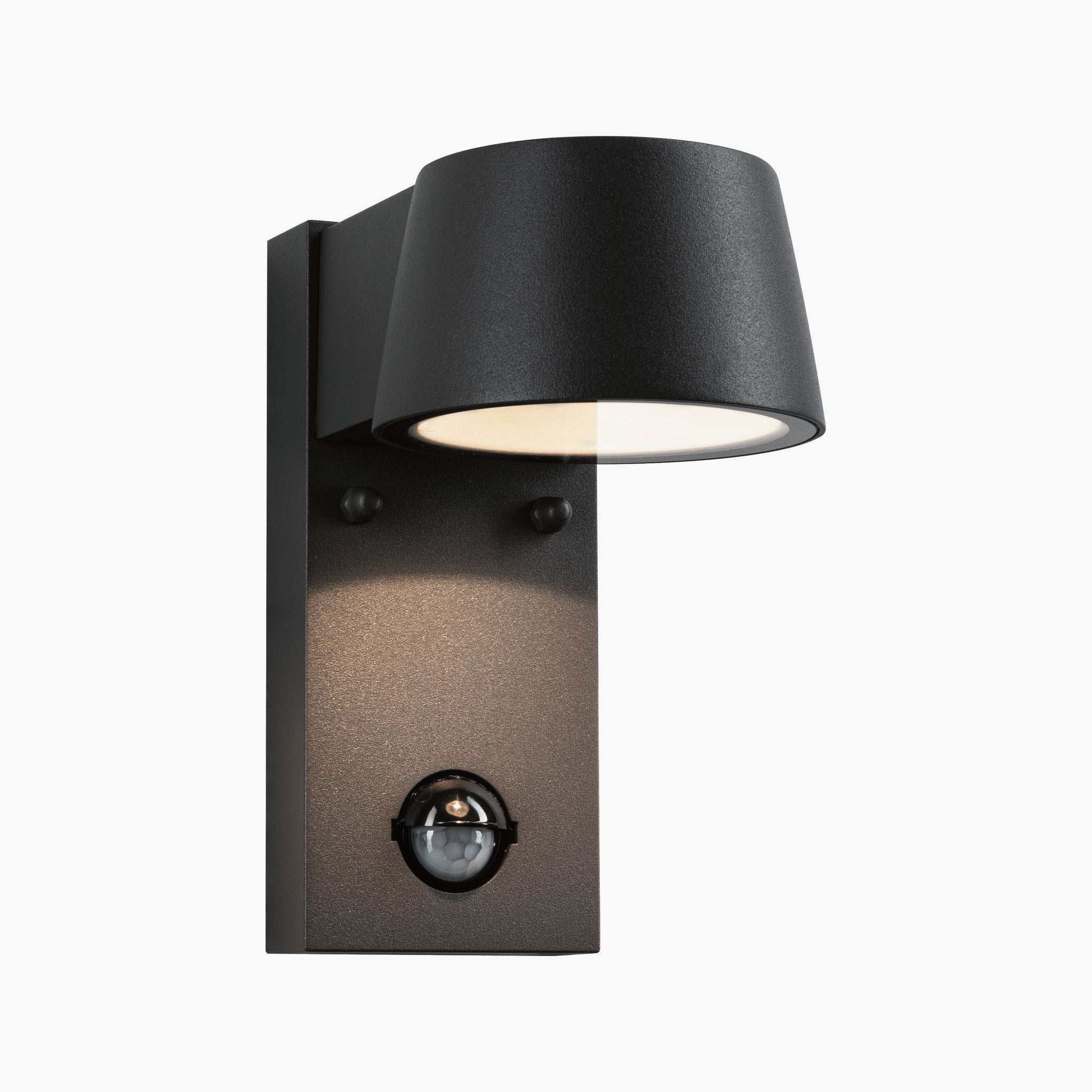 The Paulmann Outdoor Capea 8W LED Wall Light with Motion Detection in Anthracite is perfect for modern settings, offering a sleek black design with an integrated motion sensor.