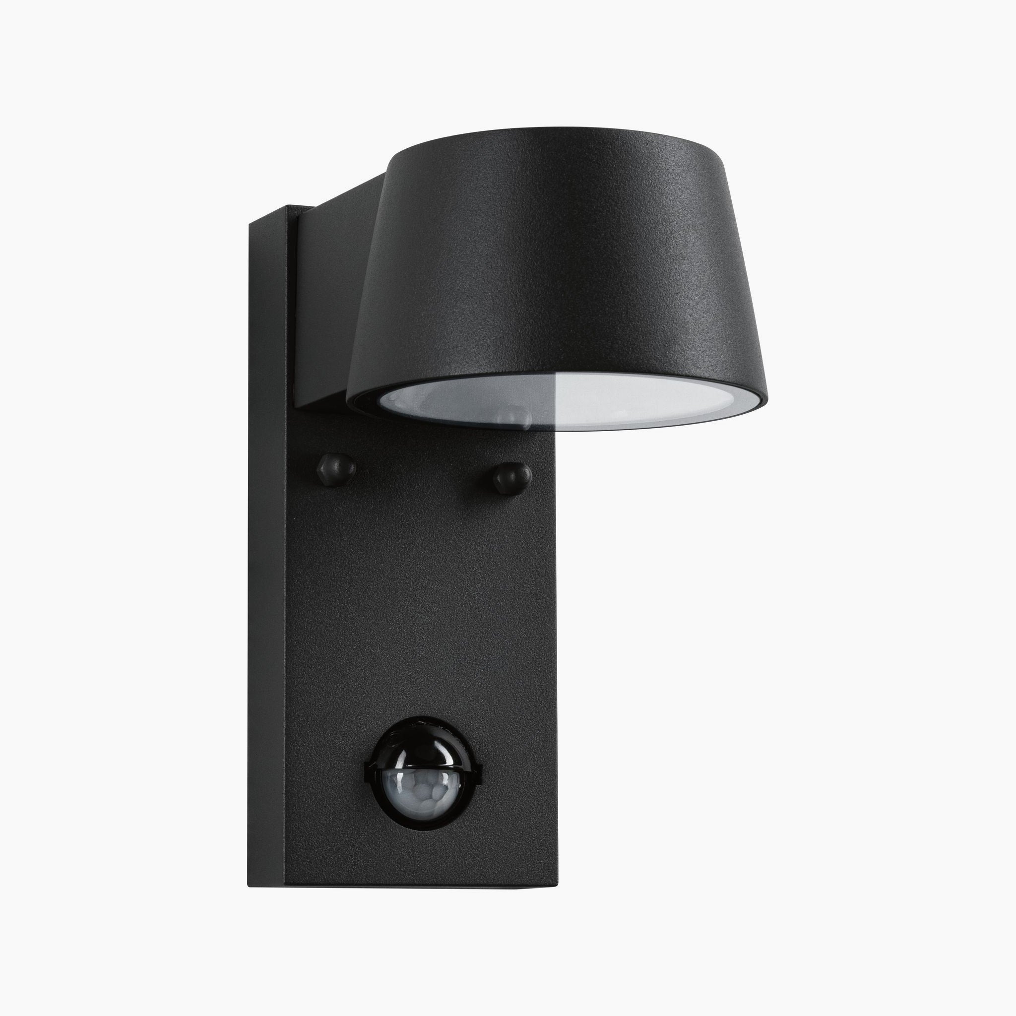 The Paulmann Outdoor Capea 8W LED Wall Light in anthracite is a sleek outdoor wall luminaire featuring an IP44 rating and a motion sensor at the bottom.