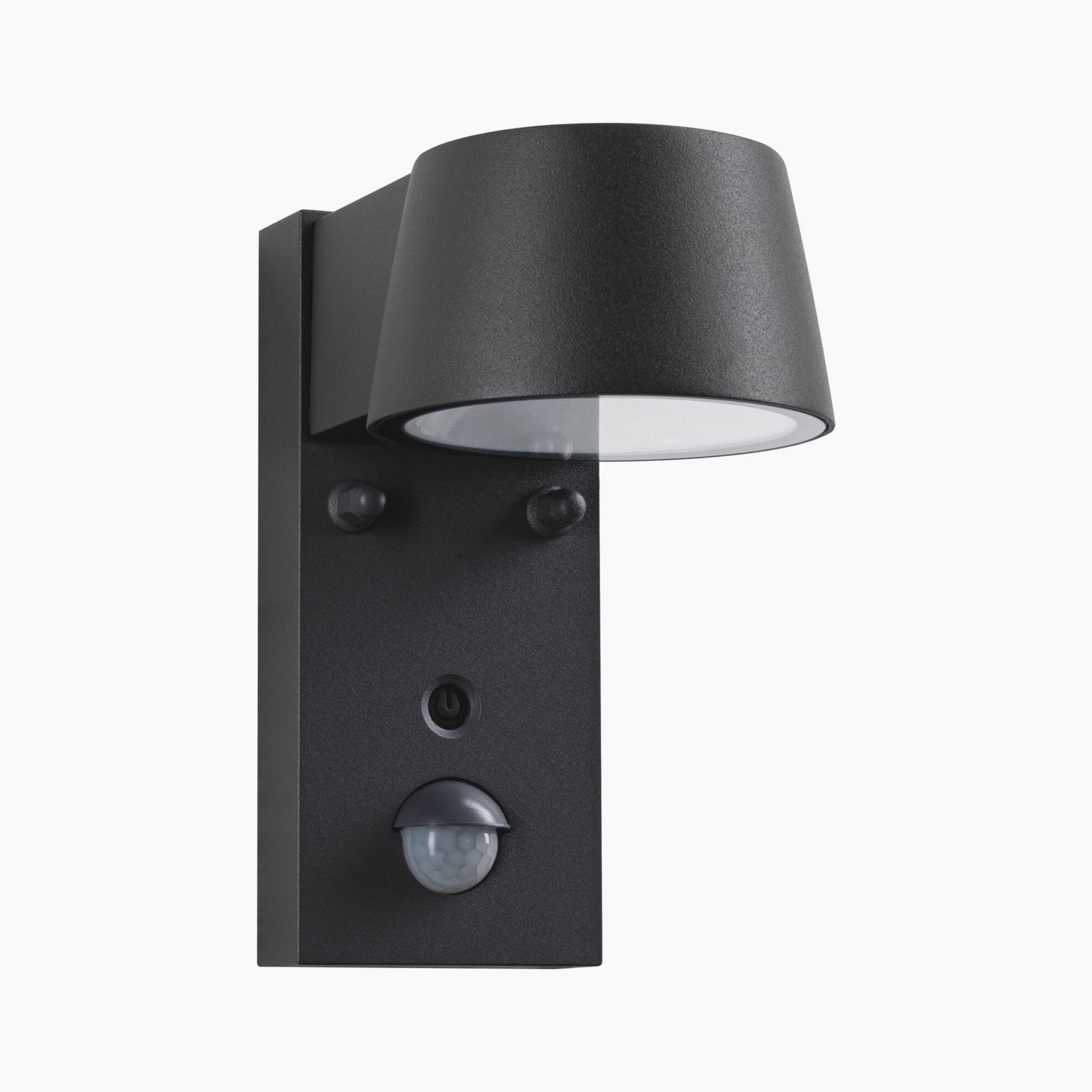 Outdoor Capea 8W LED wall light with motion detection and insect-friendly illumination, featuring a modern, minimalist design in anthracite.