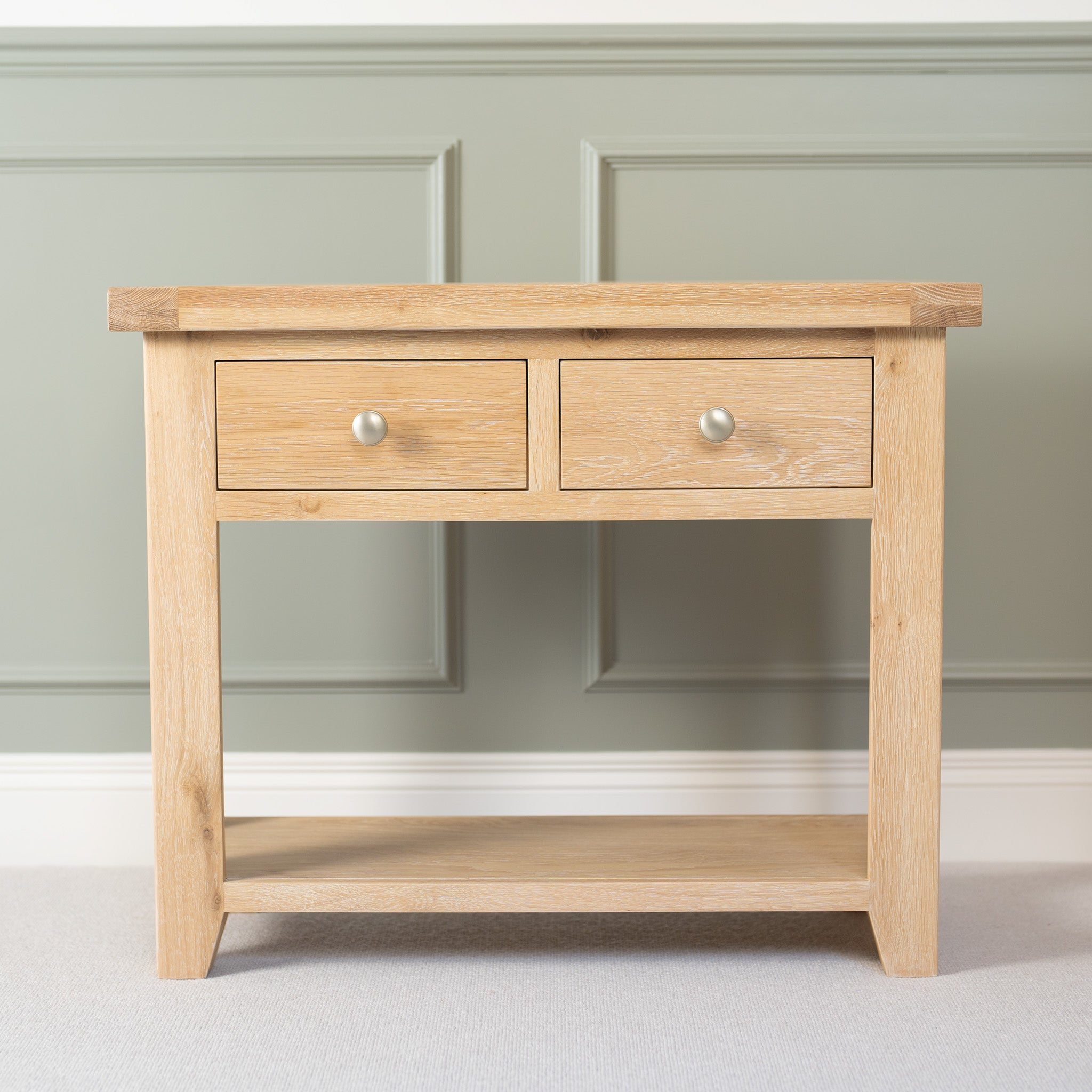 Burford 2 Drawers Console Table in Natural Oak