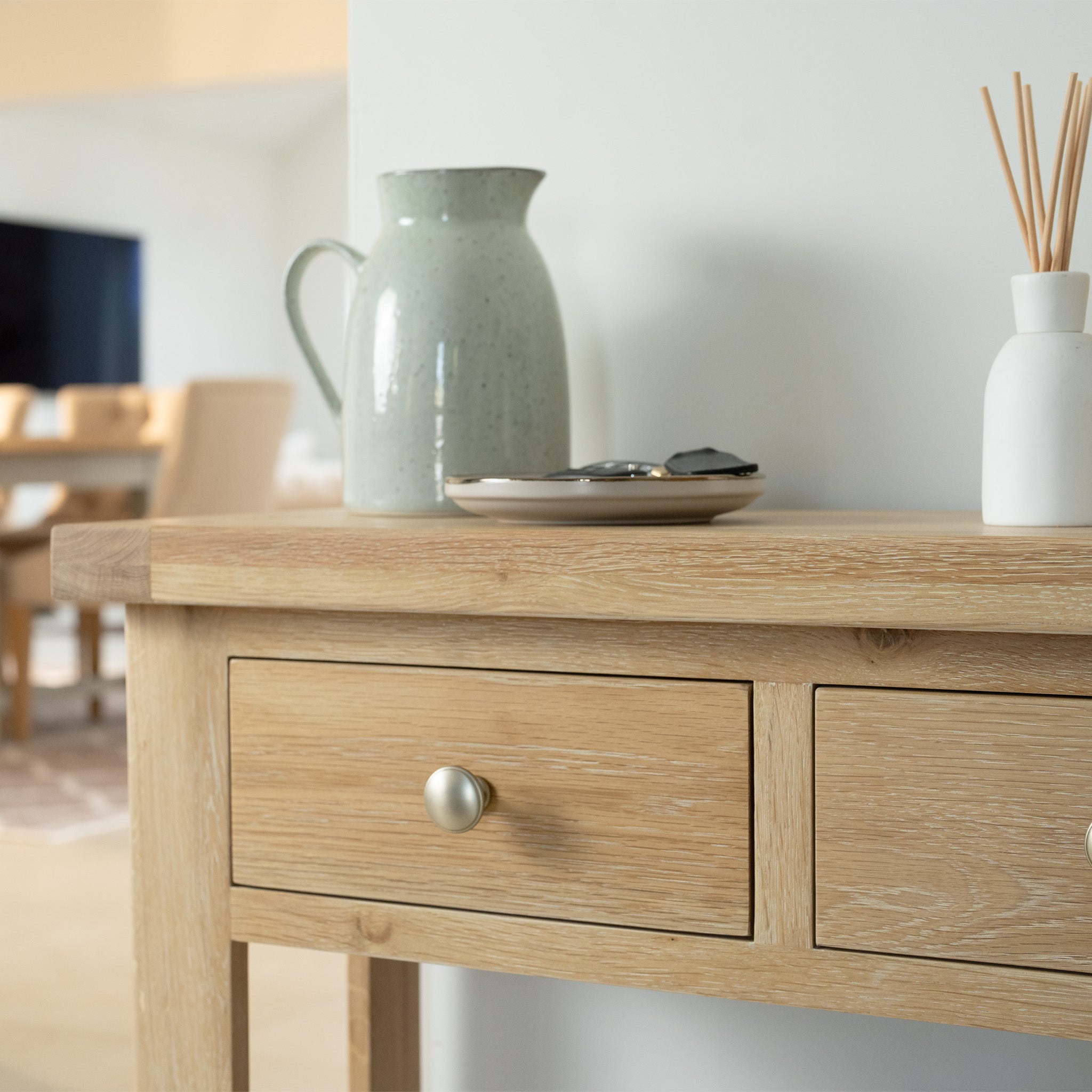 Burford 2 Drawers Console Table in Natural Oak