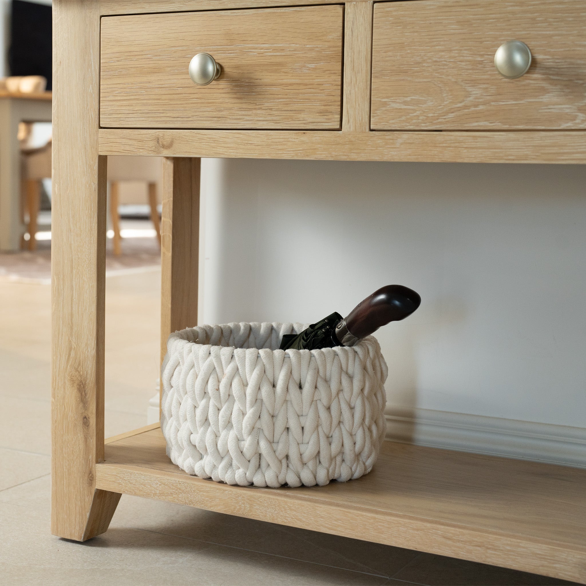 Burford 2 Drawers Console Table in Natural Oak