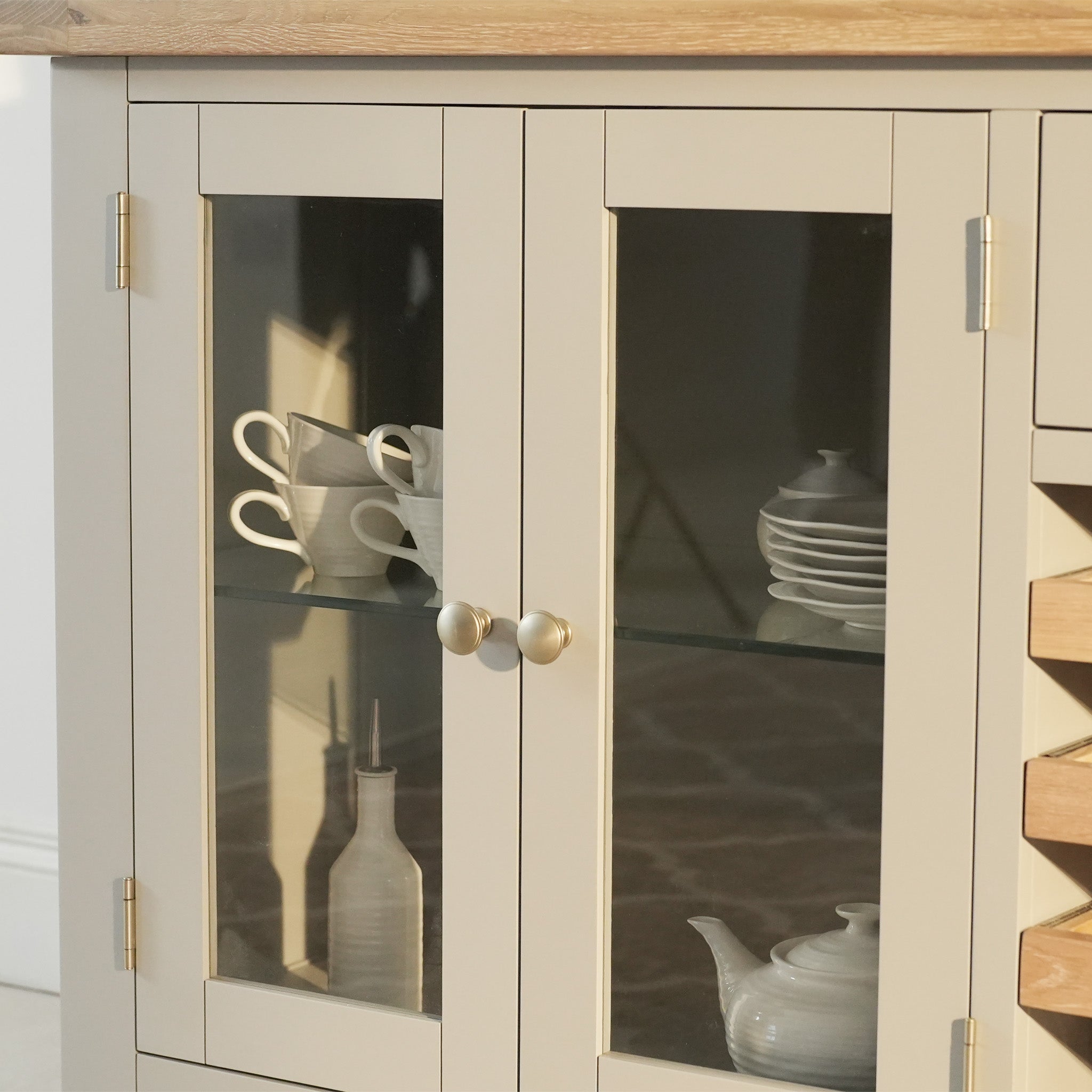 Burford Grand Sideboard with Wine Rack in Pebble Grey