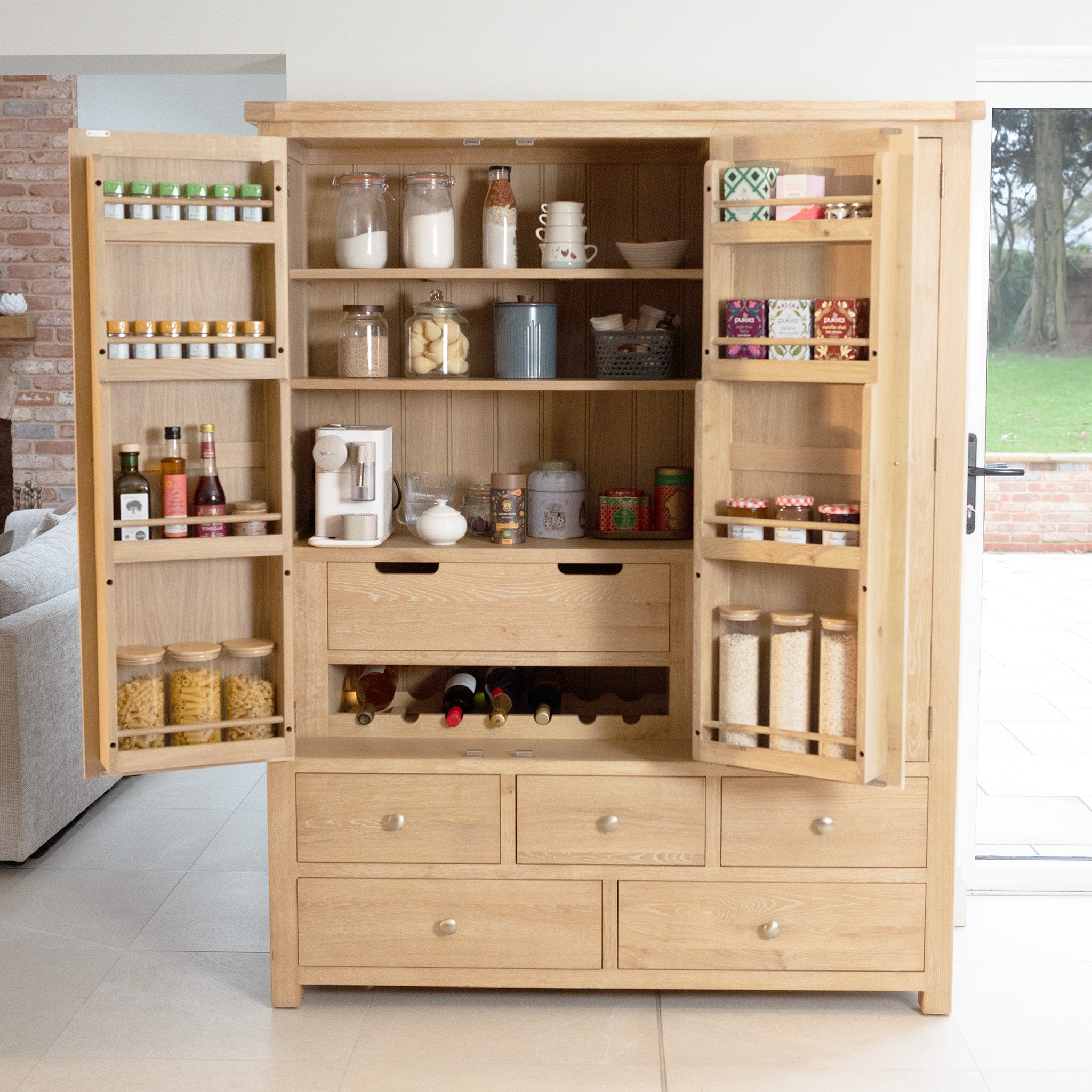 Burford Triple Larder Unit in Natural Oak