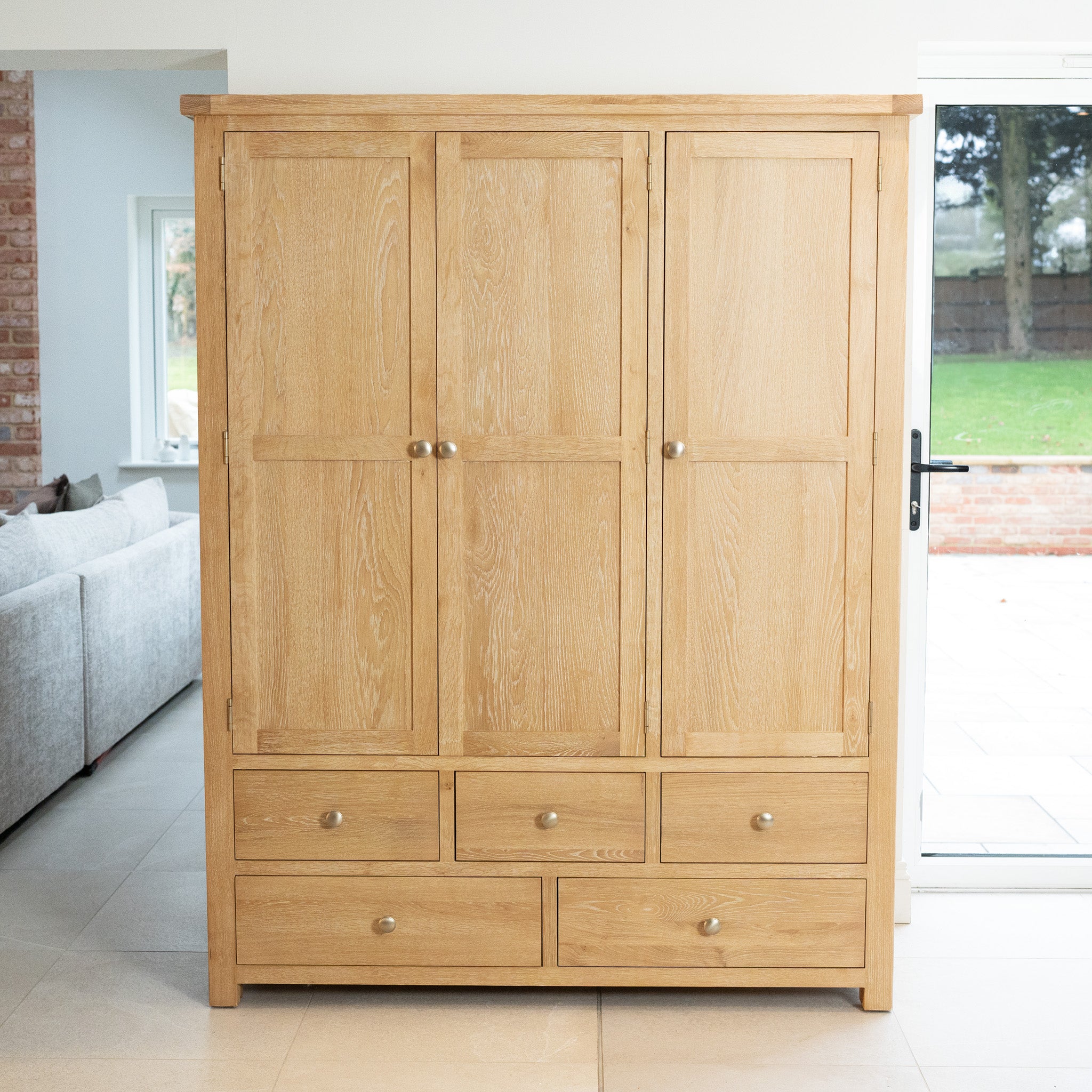 Burford Triple Larder Unit in Natural Oak