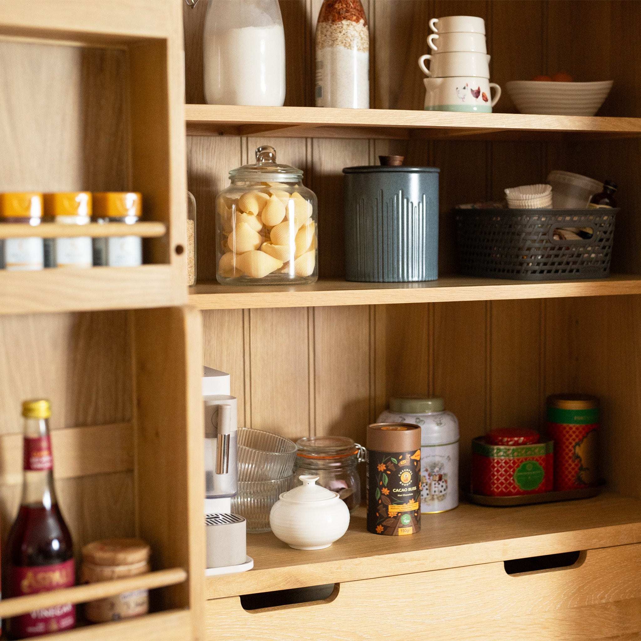 Burford Triple Larder Unit in Natural Oak