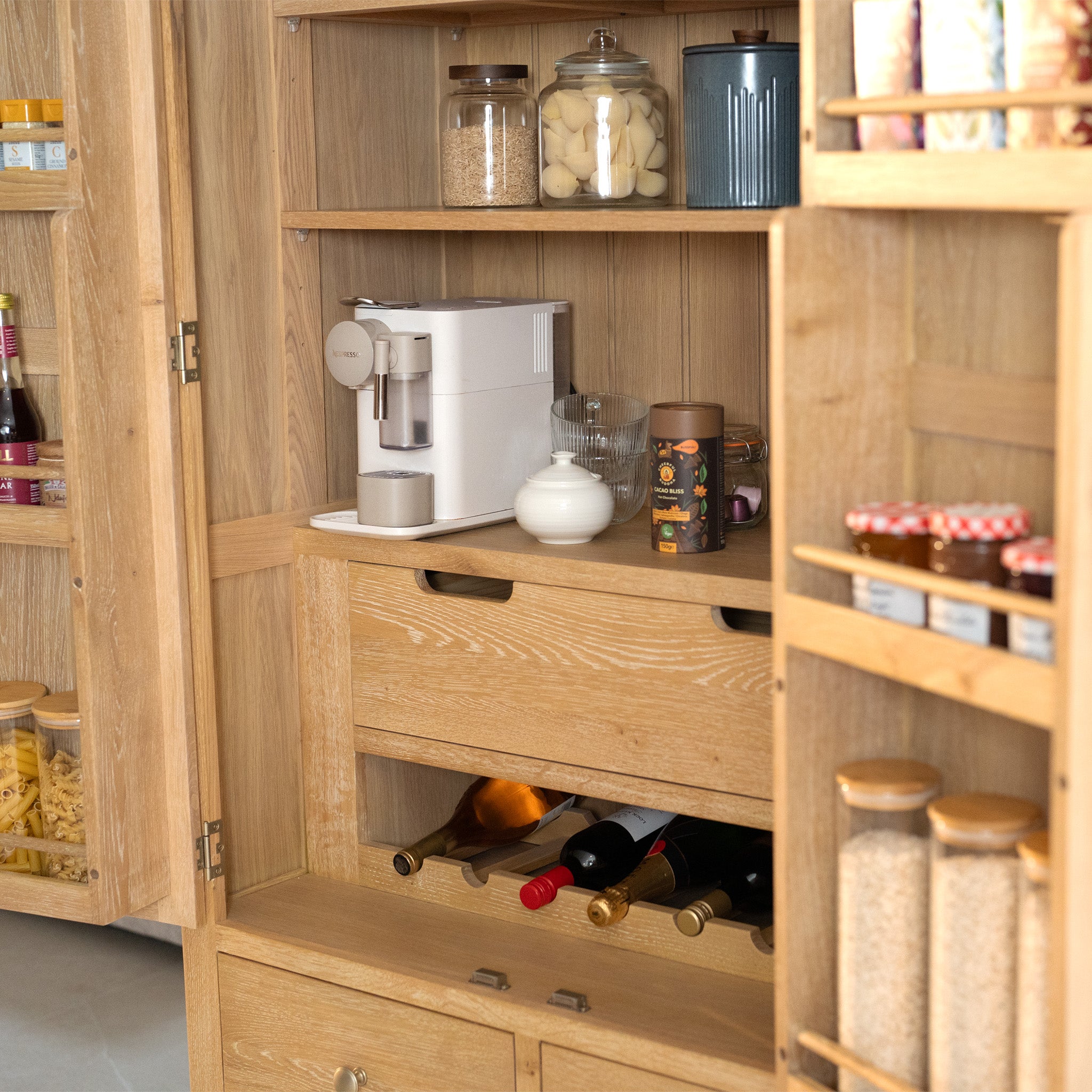 Burford Triple Larder Unit in Natural Oak