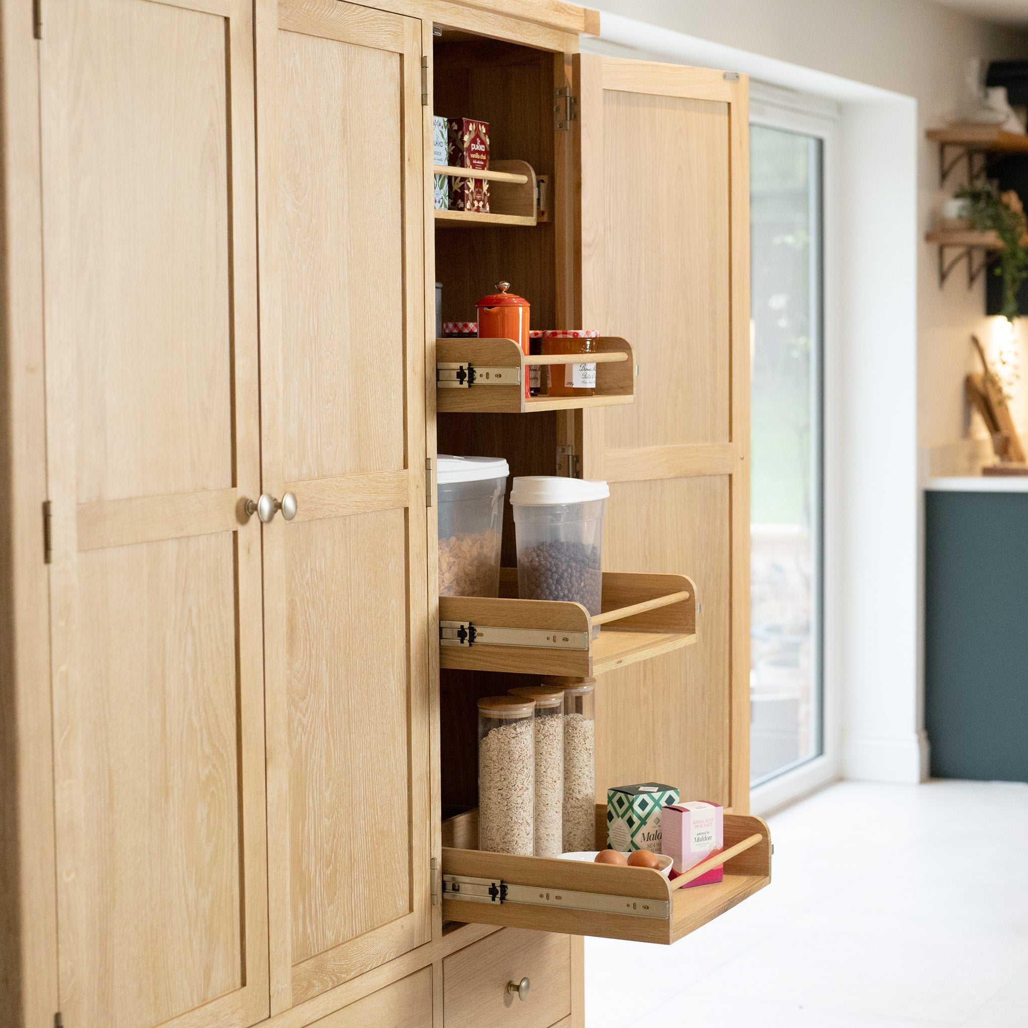 Burford Triple Larder Unit in Natural Oak