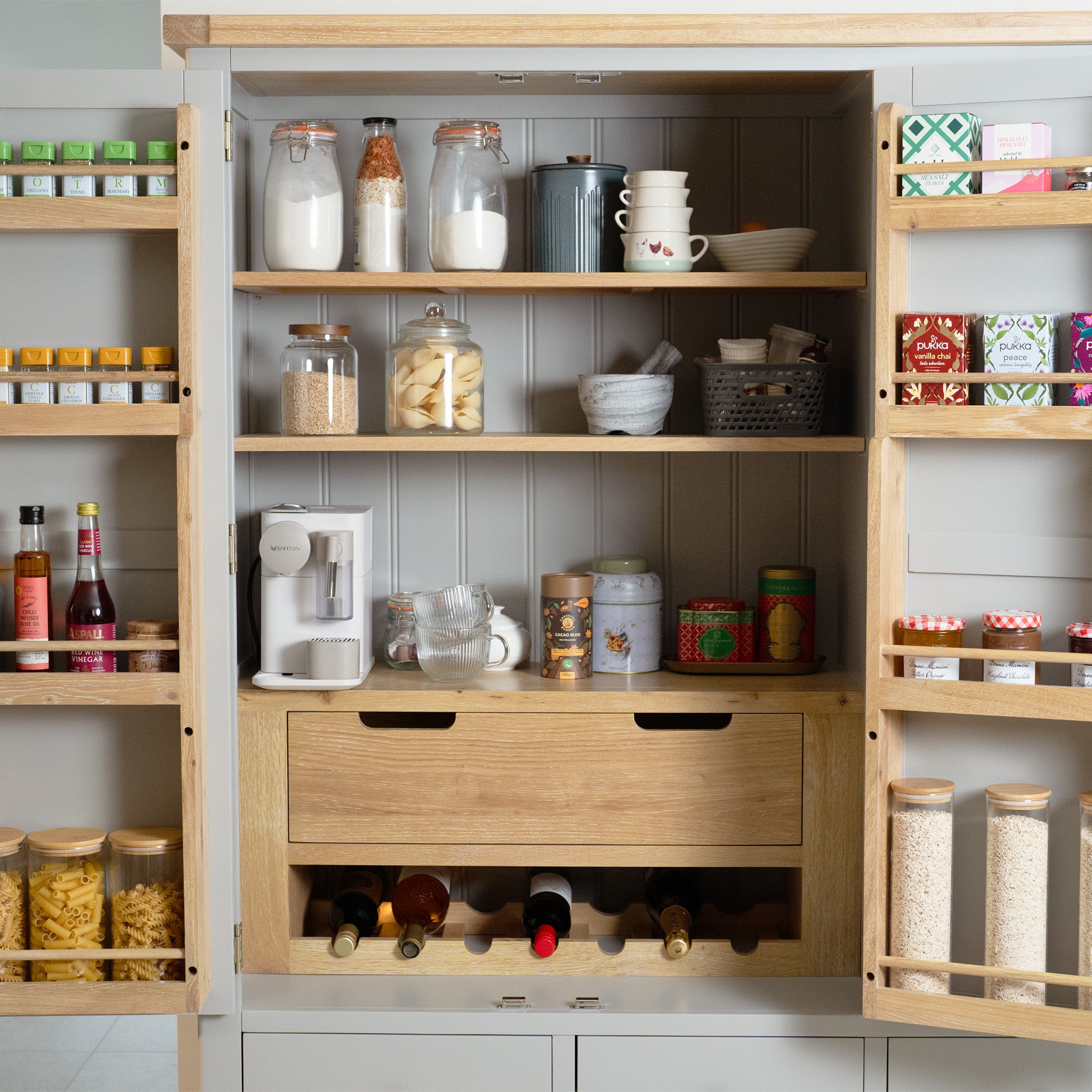 Burford Triple Larder Unit in Pebble Grey