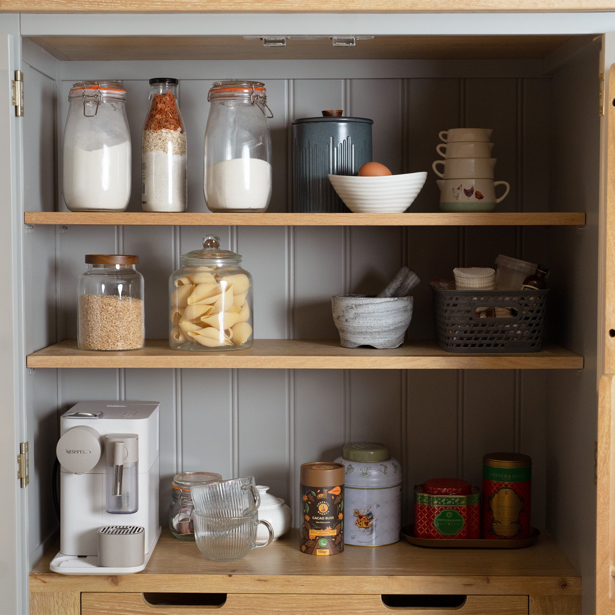 Burford Triple Larder Unit in Pebble Grey