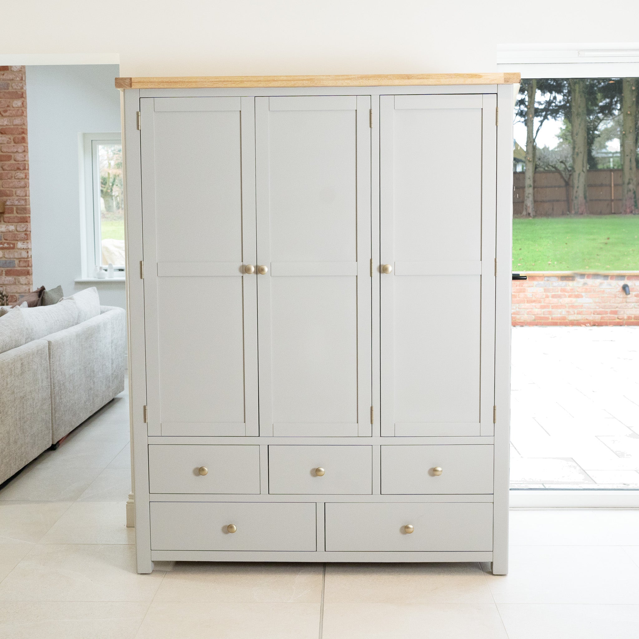 Burford Triple Larder Unit in Pebble Grey