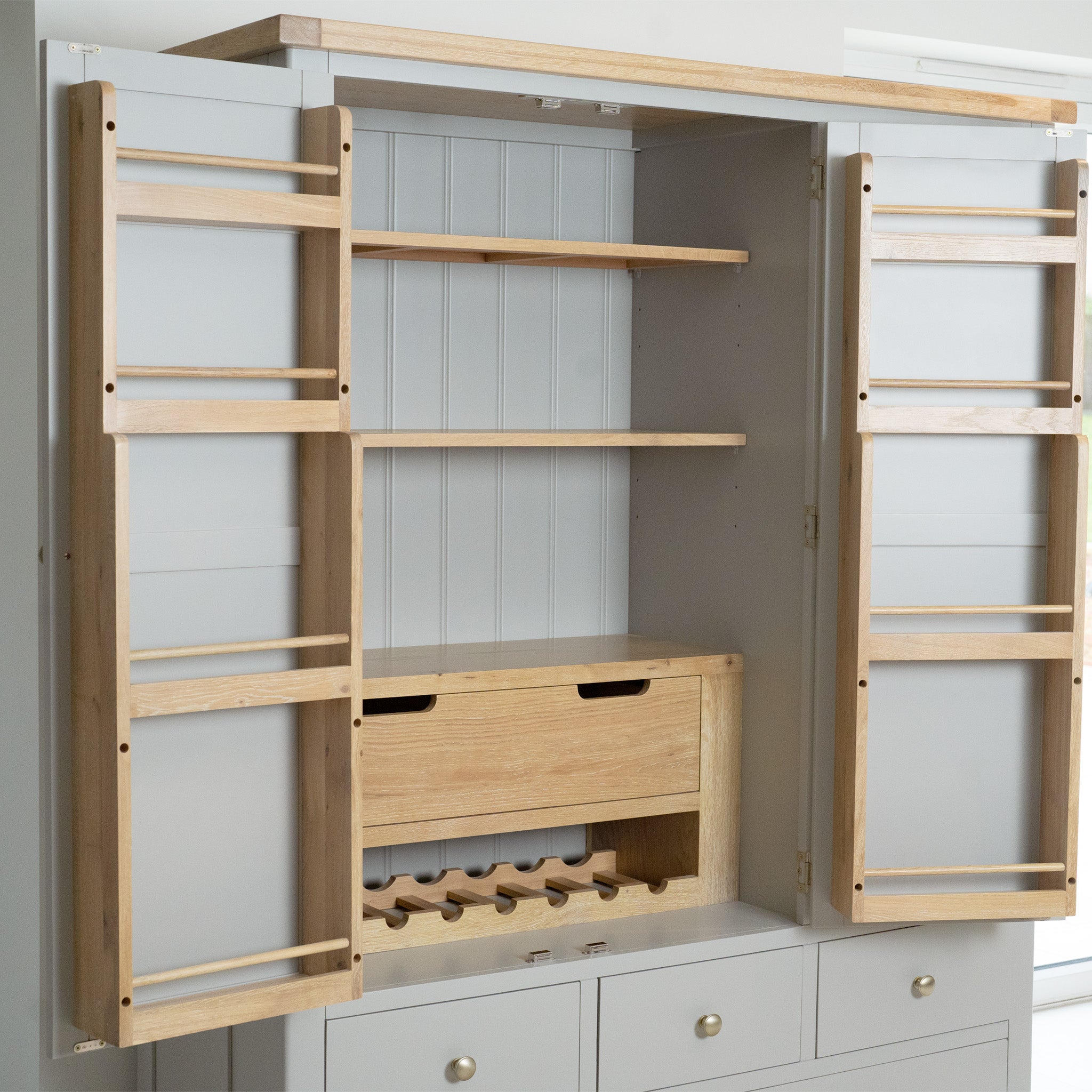 Burford Triple Larder Unit in Pebble Grey