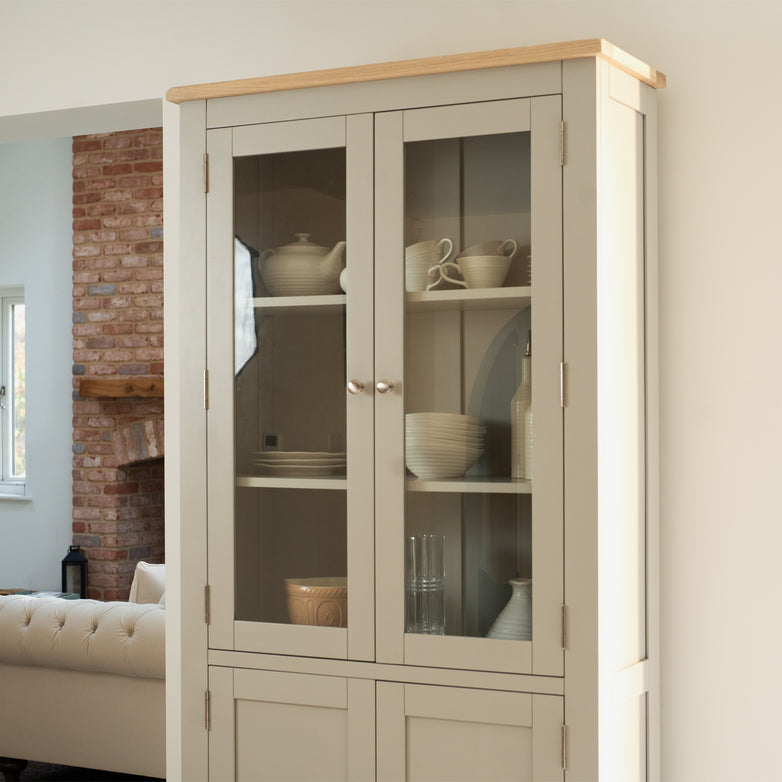 Burford Display Cabinet in Pebble Grey