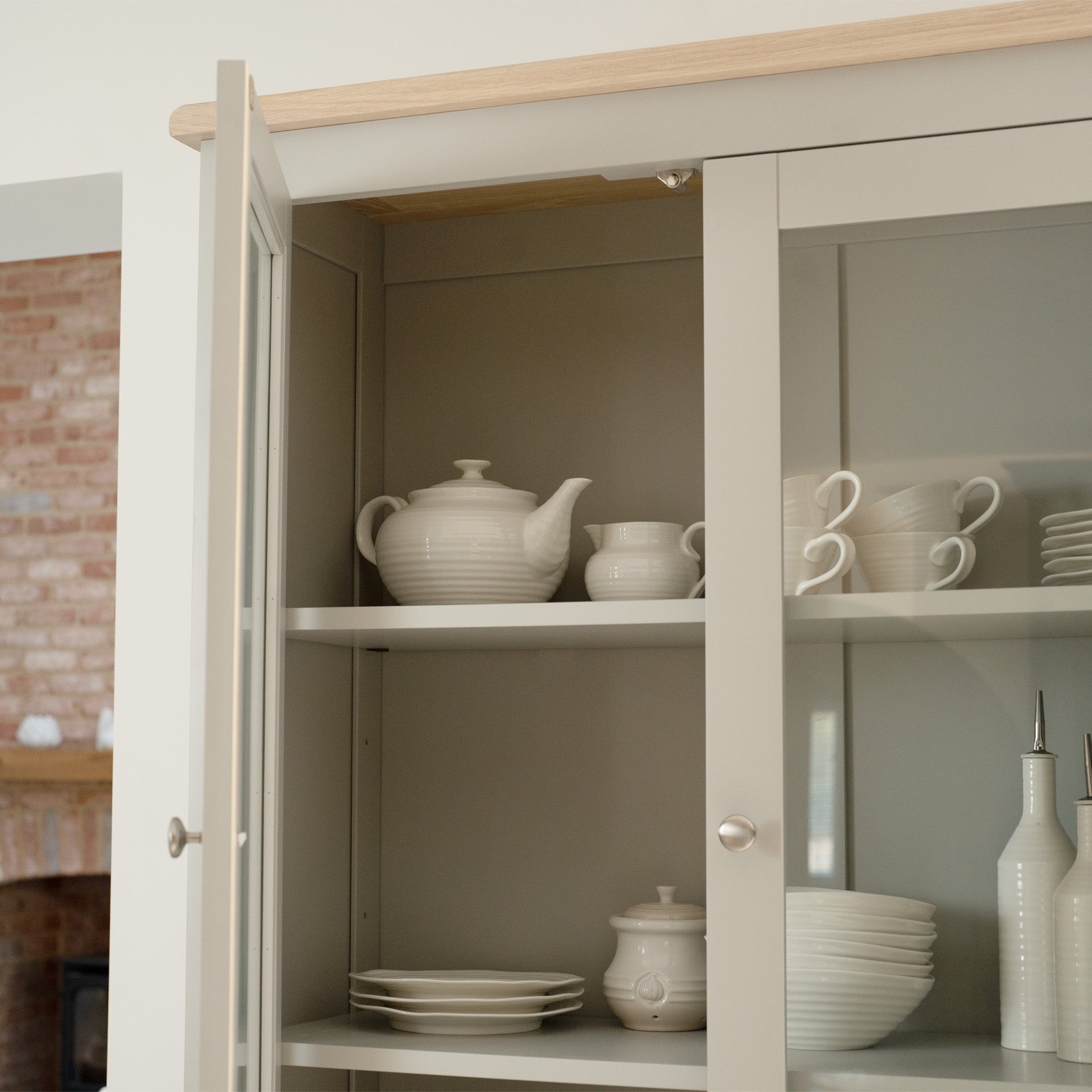 Burford Display Cabinet in Pebble Grey