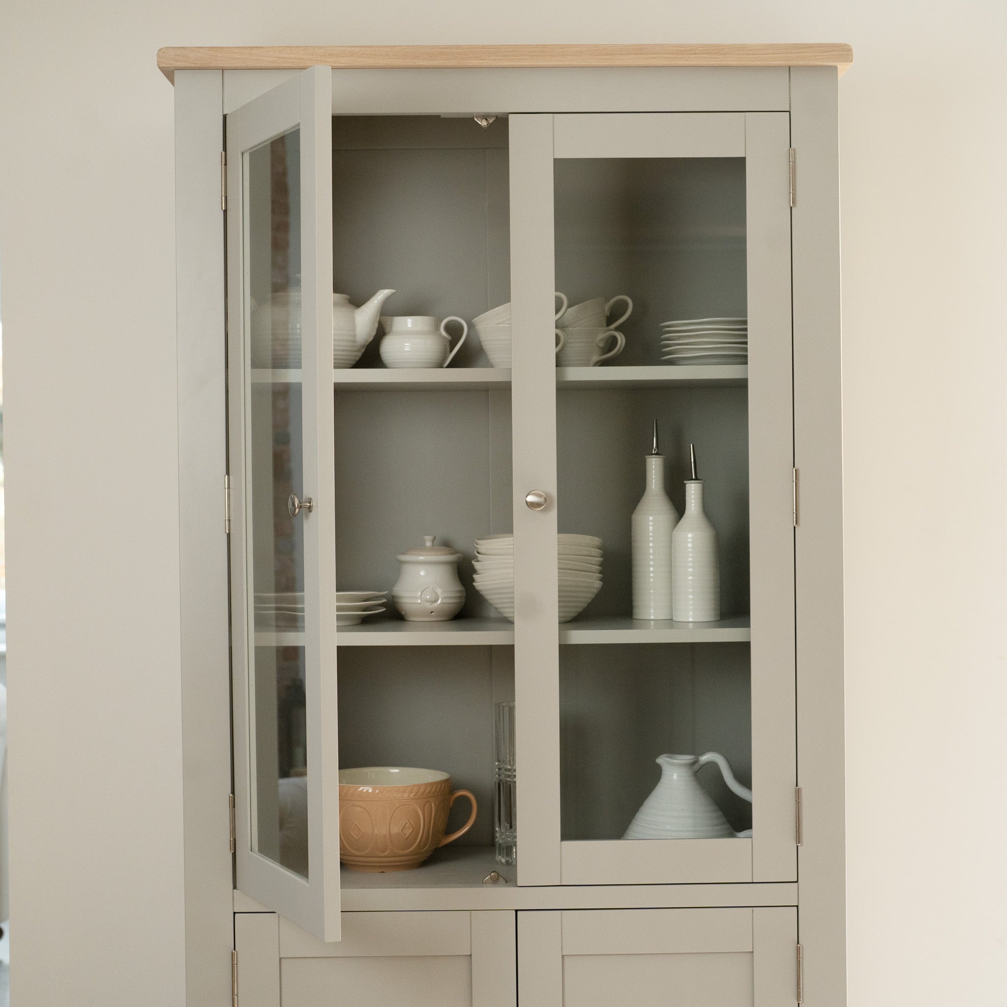 Burford Display Cabinet in Pebble Grey