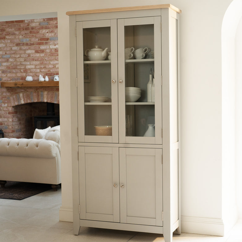 Burford Display Cabinet in Pebble Grey