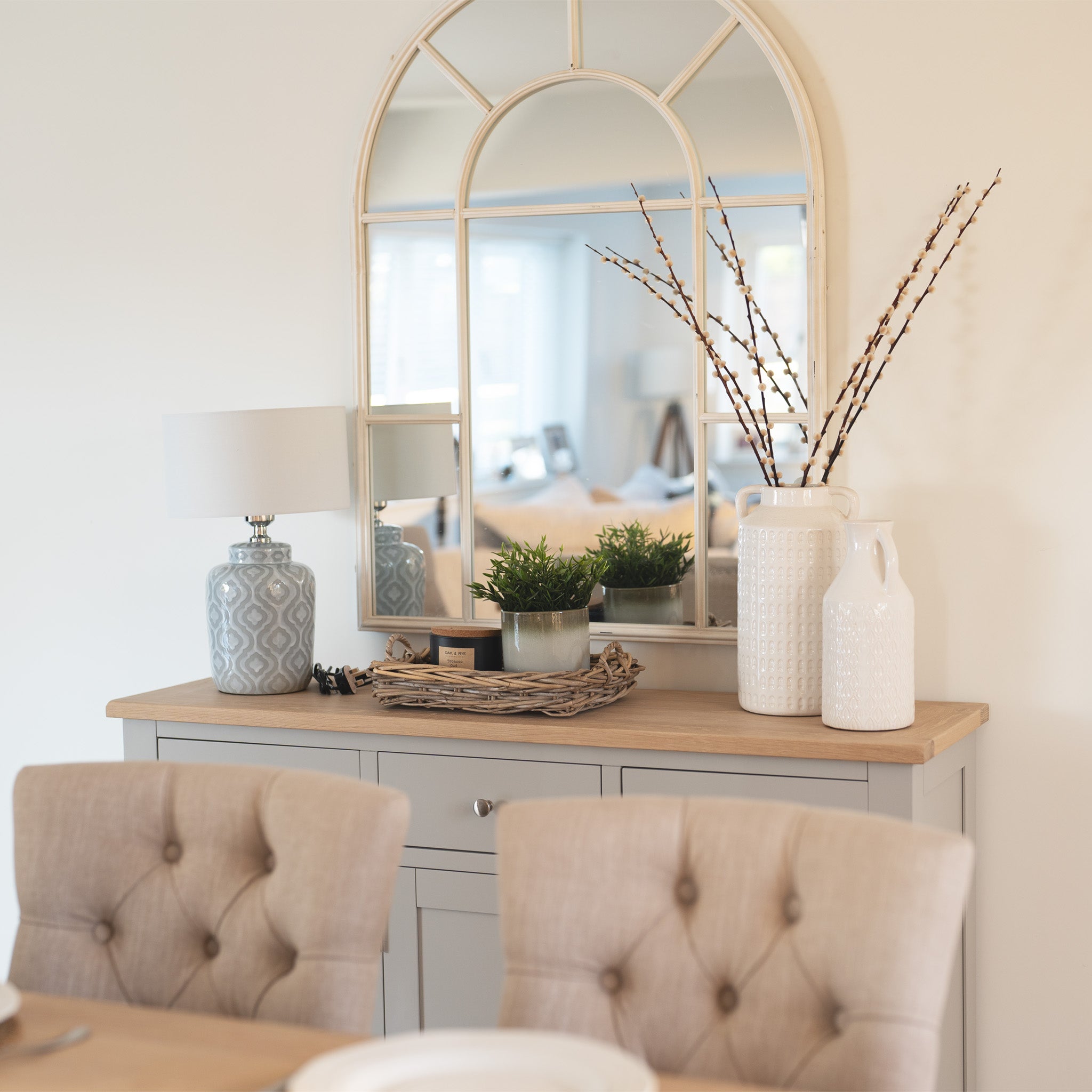 Burford Large 3 Door 3 Drawers Sideboard in Pebble Grey