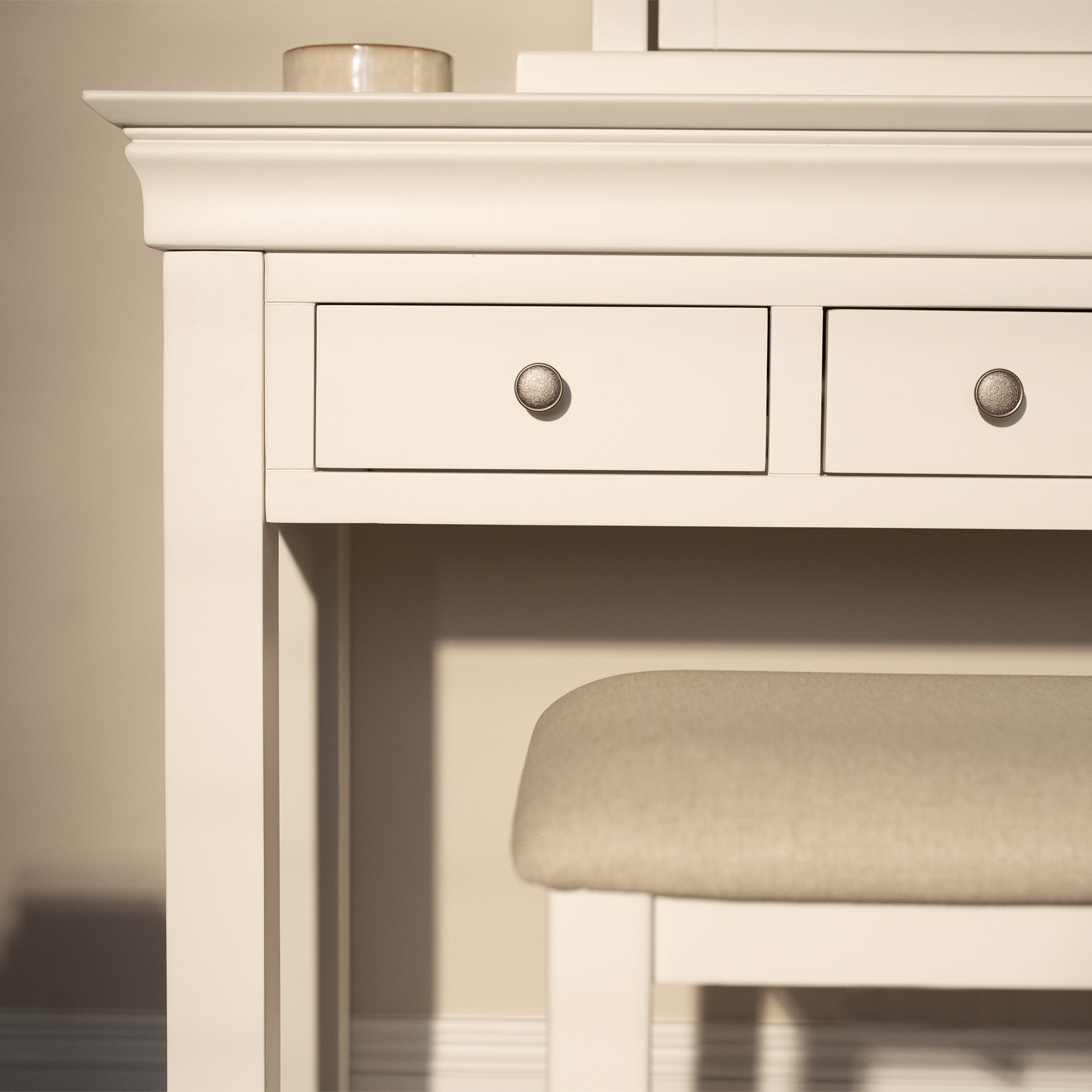 Chalbury Console Desk in Warm White