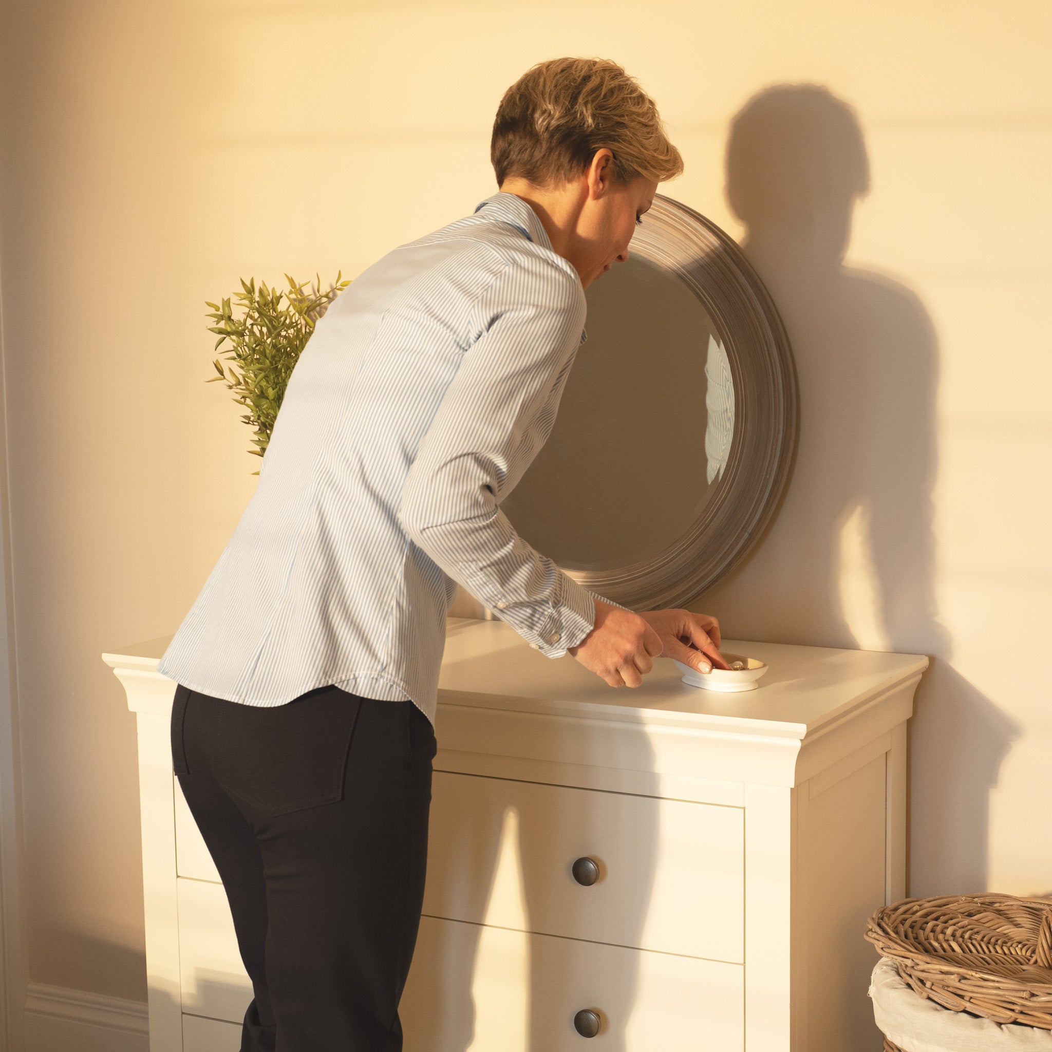 Chalbury 3 Drawer Chest in Warm White