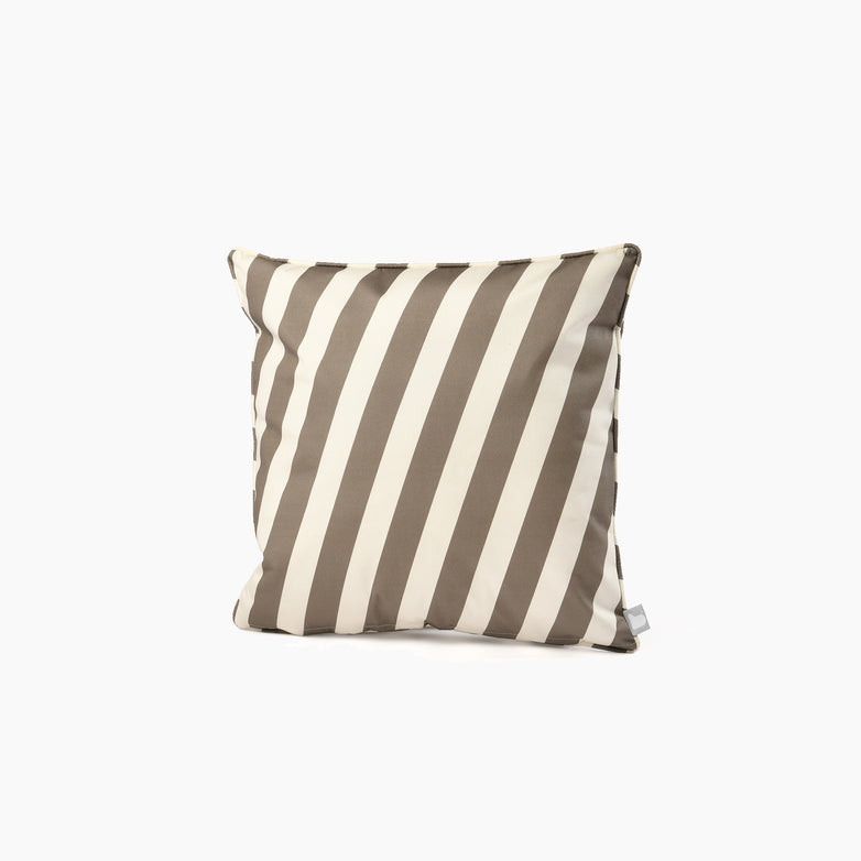 Outdoor Oblique Stripe B-Cushion in Silver Grey