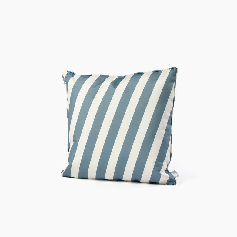 Outdoor Oblique Stripe B-Cushion in Sea Blue