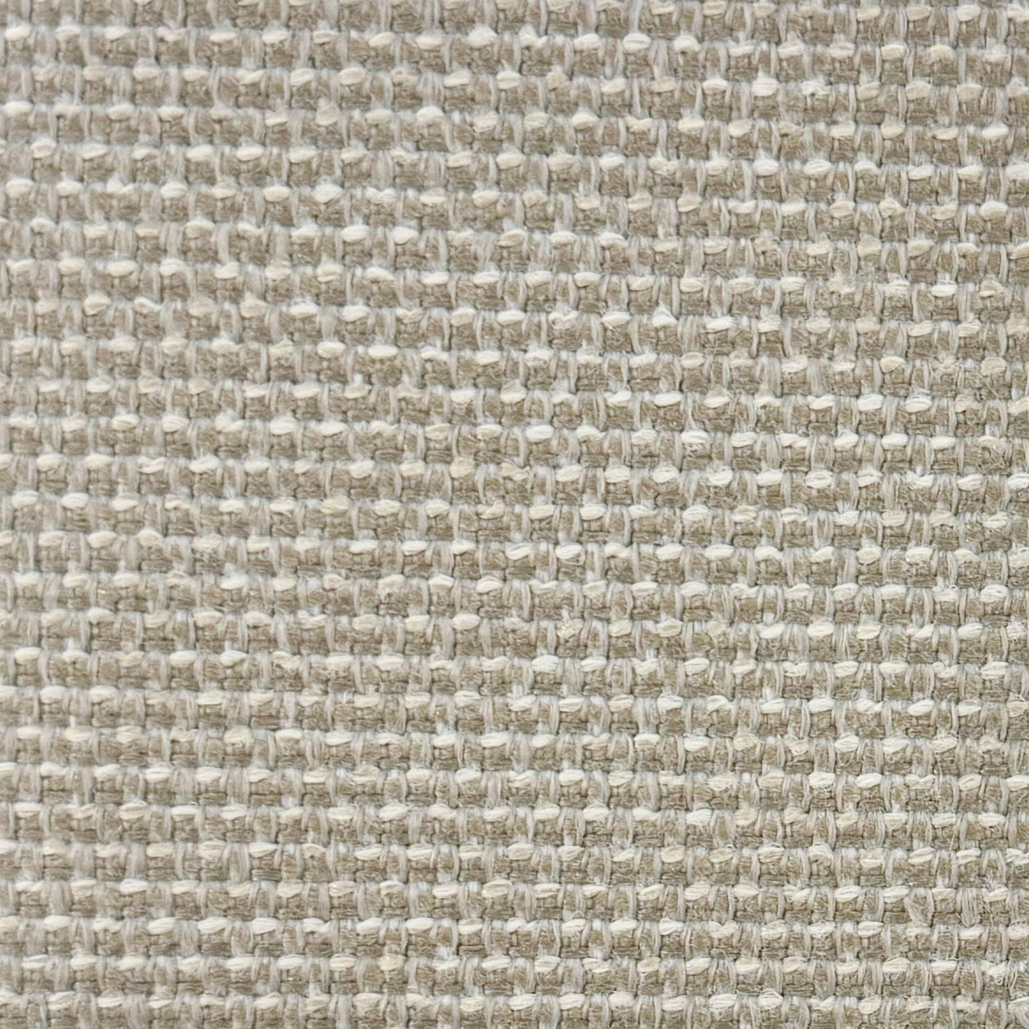 Close-up of All-weather Fawn with a beige textured fabric featuring a small square woven pattern.