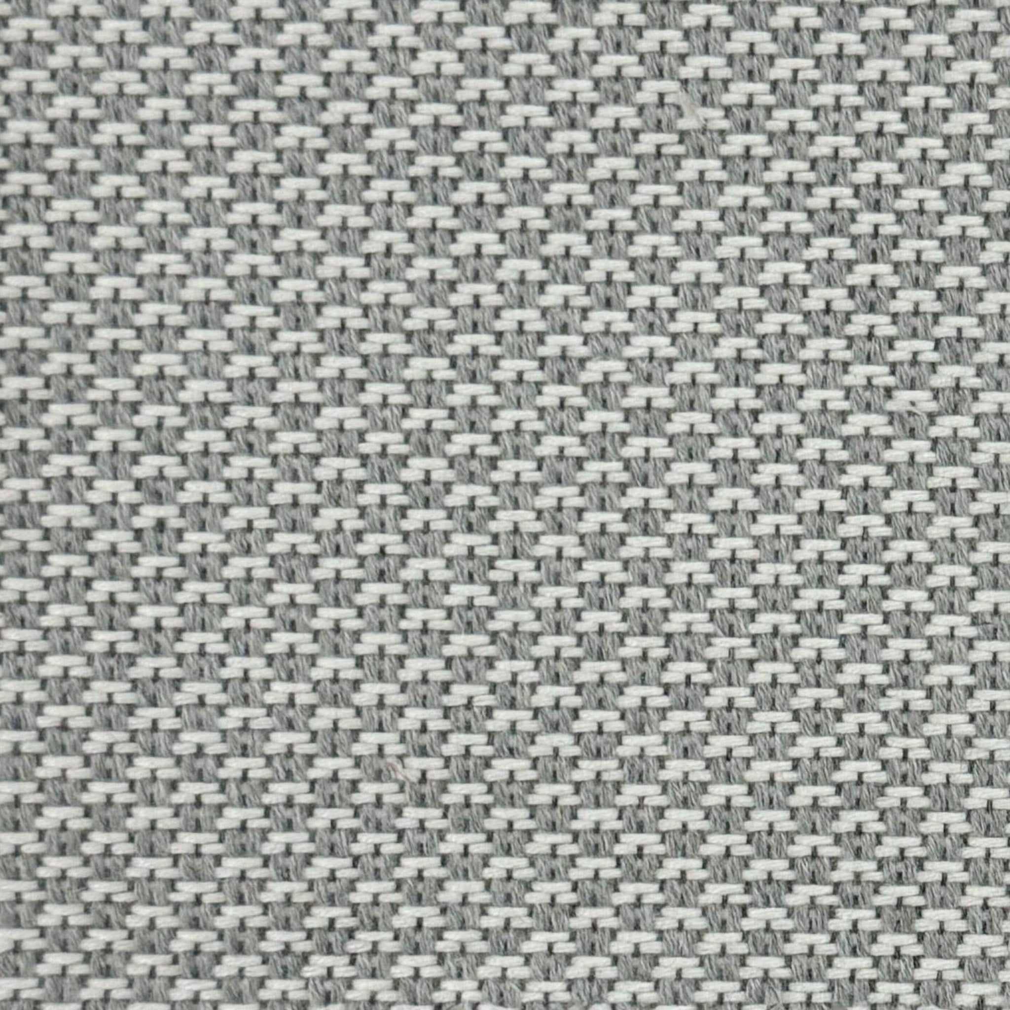 Close-up of All-weather Oyster Grey fabric featuring a tightly knit, textured grid pattern.