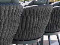 Palma 8 Seat Rope Extending Dining Set in Grey