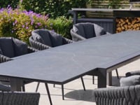 Palma 10 Seat Rope Extending Dining Set in Grey