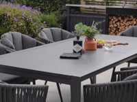 Monterrey 10 Seat Rope Extending Dining Set in Grey