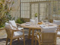 Quay 6 Seat Round Dining Set in Linen