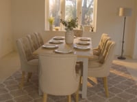 Burford 6-10 Seater Extending Dining Table in Pebble Grey