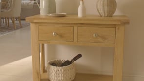 Burford 2 Drawers Console Table in Natural Oak