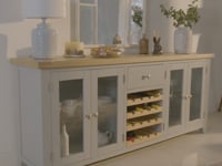 Burford Grand Sideboard with Wine Rack in Pebble Grey