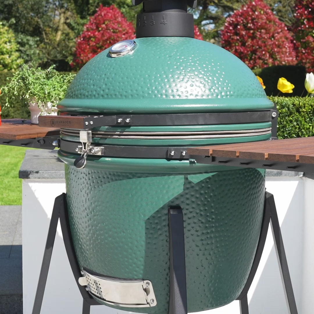 Kamado BBQ 18" Ceramic Grill in Matte Green