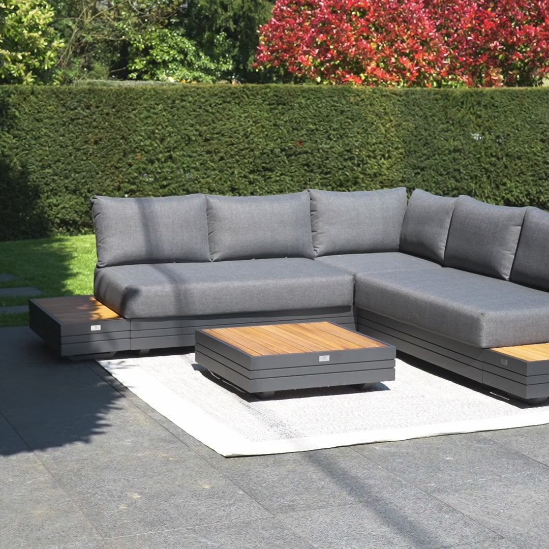 Panama Luxury Outdoor Corner Group Set in Charcoal