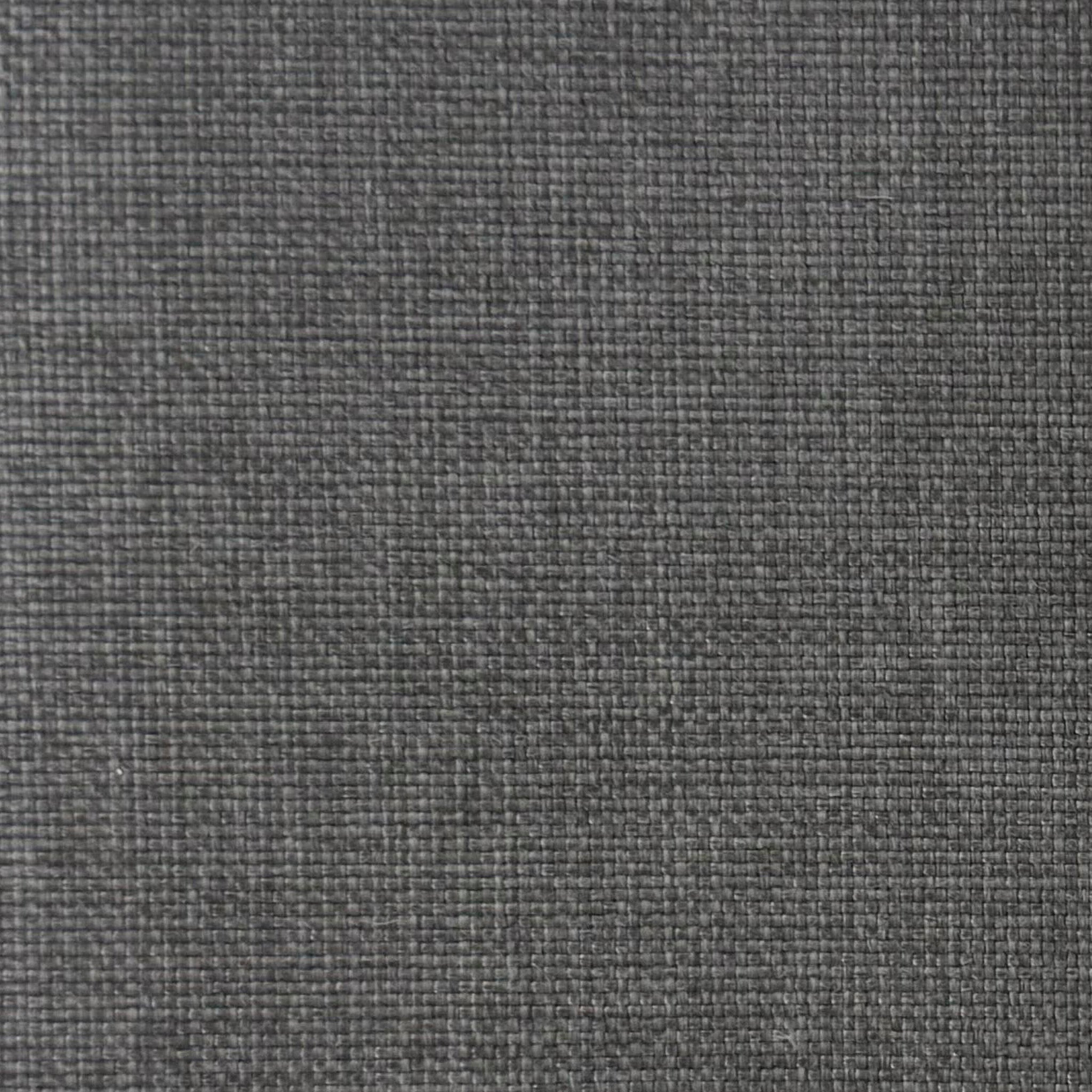 Close-up of Santiago Grey fabric, displaying a dark gray hue with a subtle crosshatch texture.