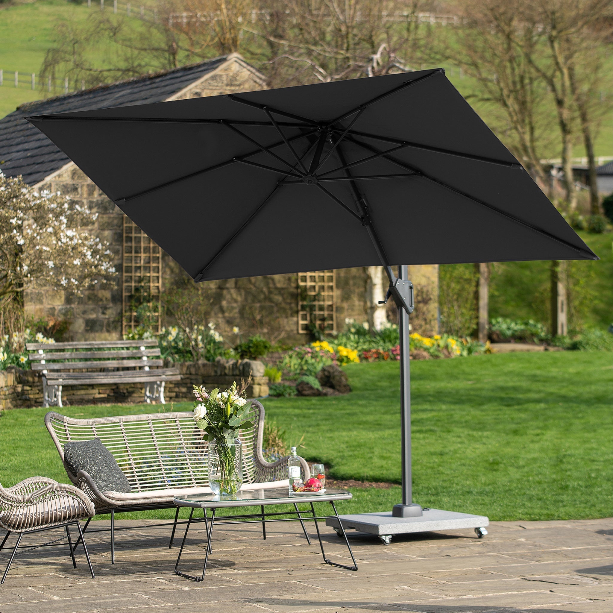 Voyager T1 3m x 2m Rectangular Parasol in Anthracite